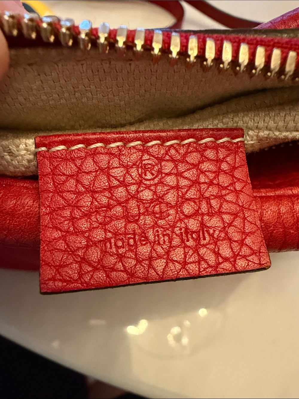 Gucci Red Pebbled Leather Crossbody with Tassel - Picture 10 of 12